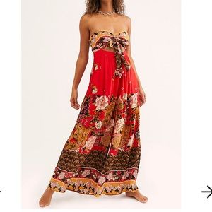 Free People Bali Birds of Paradise Cutouts jumpsuit
